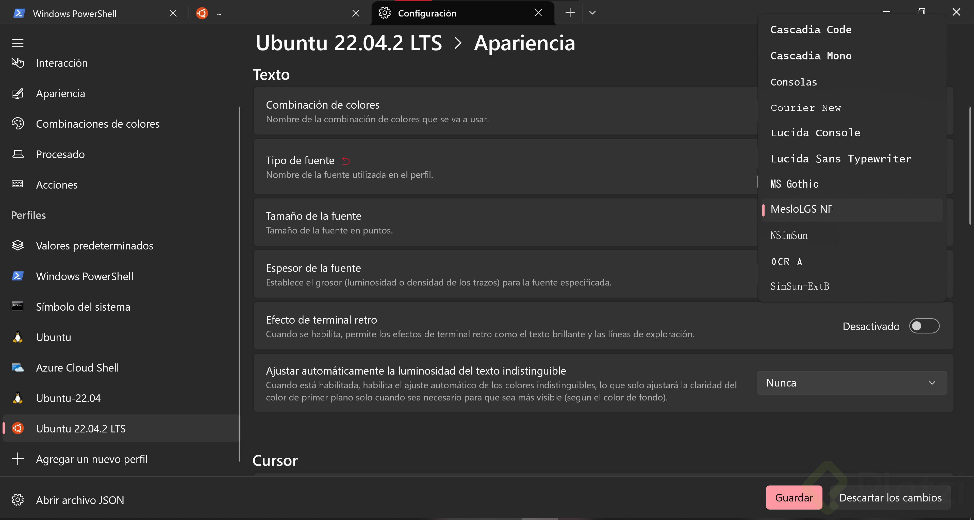 Personalizacion de terminal en WSL con zsh y Powerlevel10k